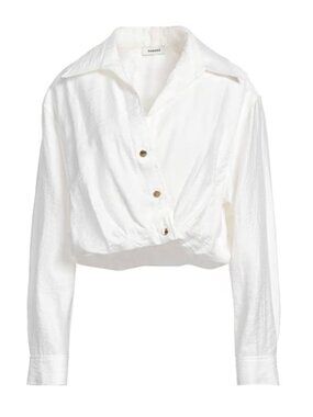 Sandro Woven White Long Sleeve Shirt